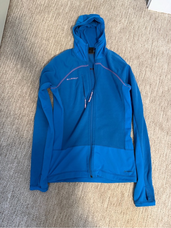 Mammut Jackets & Blazers - Mammut Women's Bright Blue Hooded Fleece Jacket